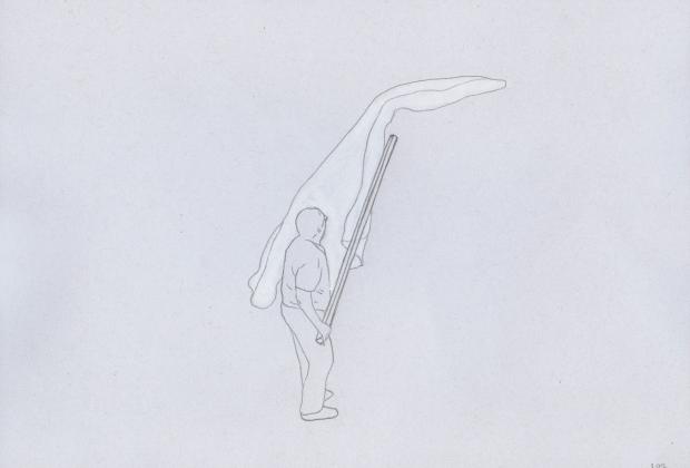 Remover con una vara de madera