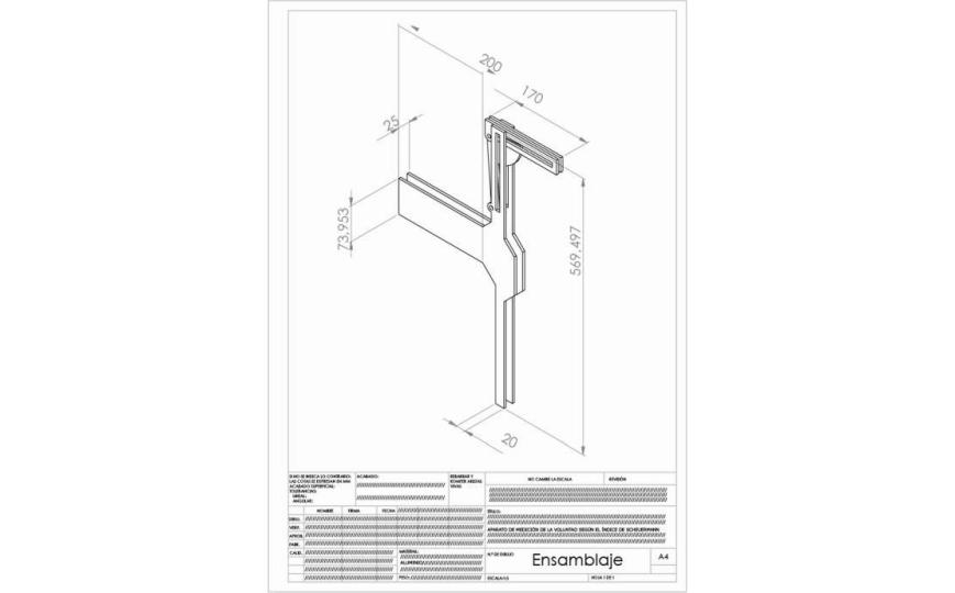 Aparell per mesurar la  voluntat segons l'índex de Scheuermann