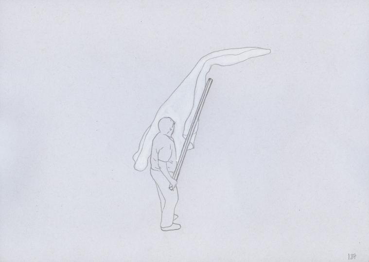 Remover con una vara de madera