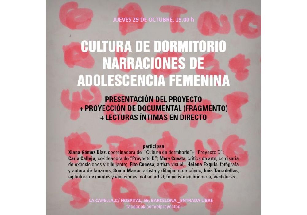 “Cultura de dormitorio: el projecte. Passat, present i futur”